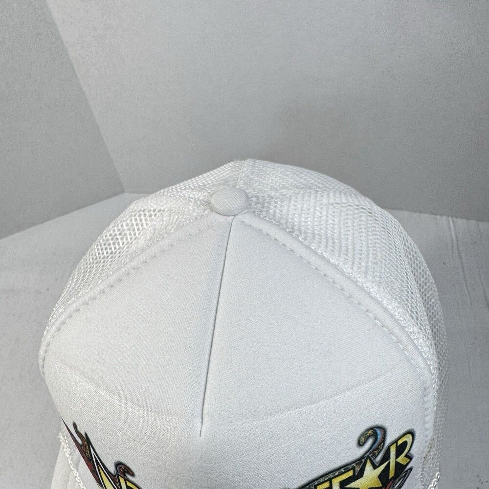 Vintage Rockstar Energy Drink Trucker Mesh Snapback Hat White One Size Nissun - Picture 5 of 11